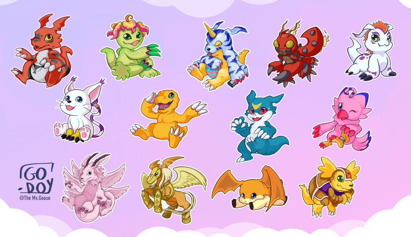Digimon Stickers - Digital Art - Sold at Halcon 2022