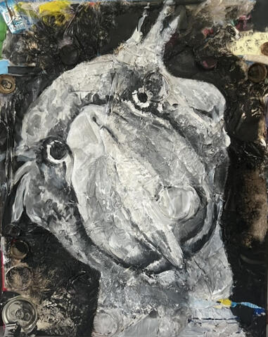 Shoe Bill Bird - Garbage On Canvas